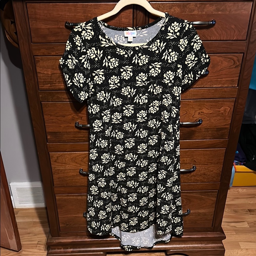 Floral Black and White Dress